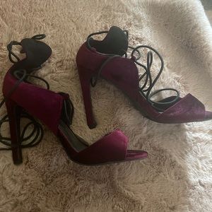Velvet berry heels. Worn once miss Lola